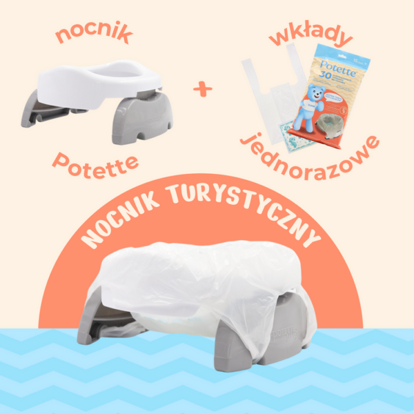 2w1 Potette: Nocnik dla dziecka i nakładka na toaletę, biało-niebieski