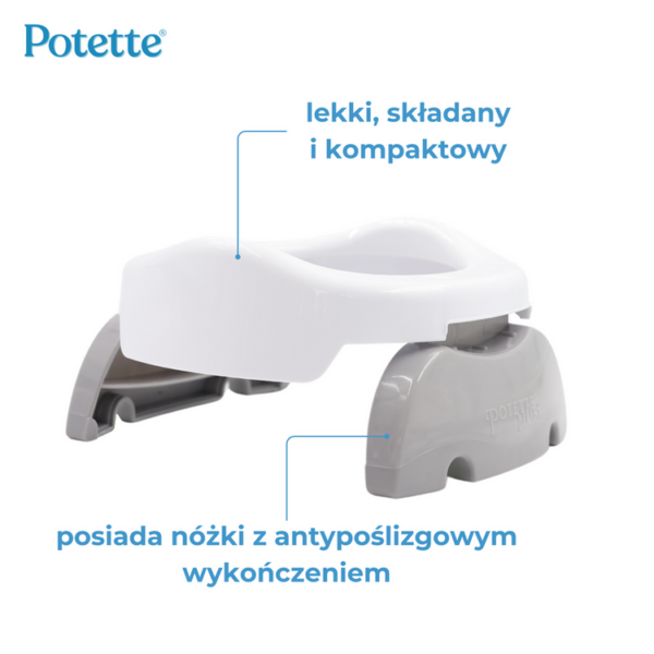 2w1 Potette: Nocnik dla dziecka i nakładka na toaletę, biało-niebieski