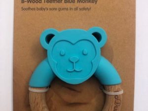 Gryzak drewniany – silikonowy ANMALS blue monkey Bo Jungle