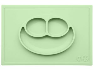 EZPZ Silikonowy talerzyk z podkładką 2w1 Happy Mat pastelowa zieleń