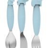 Bo Jungle Zestaw sztućców dla dzieci silkon/Inox blue
