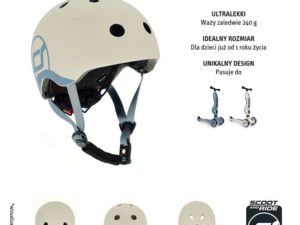 SCOOTANDRIDE Kask dla dzieci 1-5 lat 45-51 cm Ash