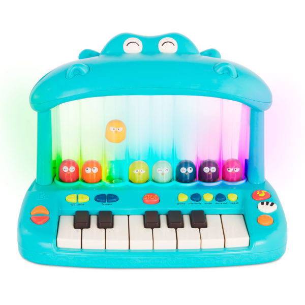 B.Toys KEYBOARD pianino ze SKACZĄCYMI PTASZKAMI Hippo Pop Play Piano
