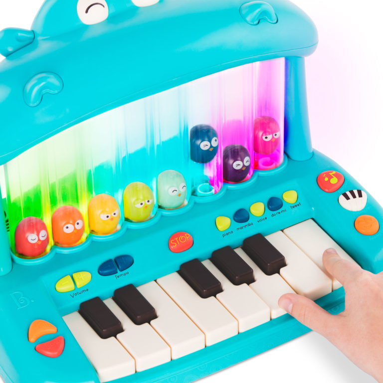 B.Toys KEYBOARD Pianino Ze SKACZĄCYMI PTASZKAMI Hippo Pop Play Piano ...