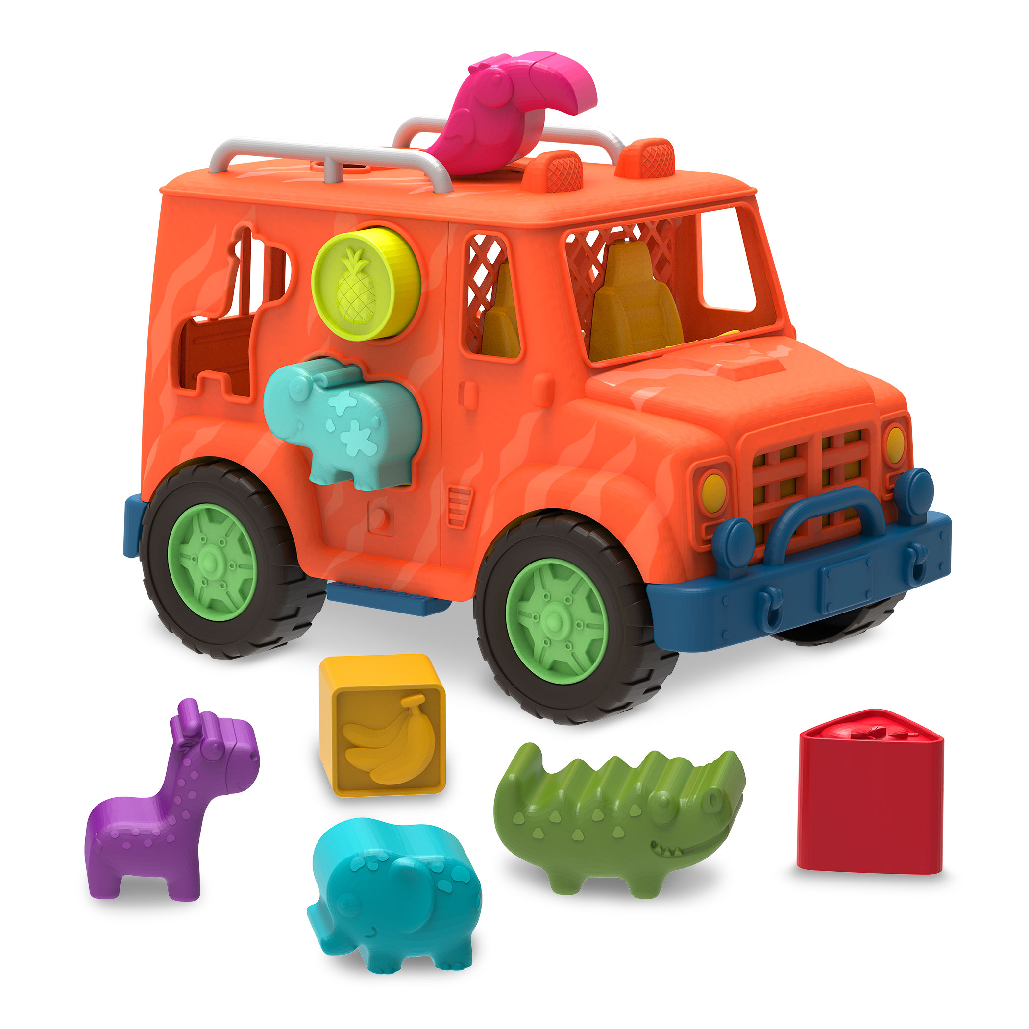 B.Toys Ciężarówka SAFARI z klockami SORTERAMI Safari Shape