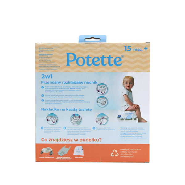 Potette Plus 2w1 Nocnik turystyczny nakładka na wc miętowo-biały