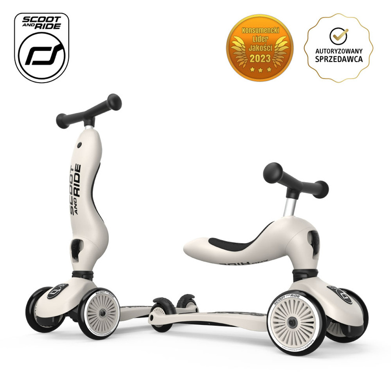 SCOOT AND RIDE Jeździk i hulajnoga 1-5lat Highwaykick1 2w1 Ash
