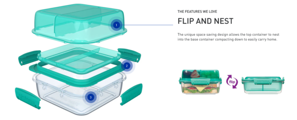 Sistema lunchbox pojemnik składany na lunch stack to-go 1240ml