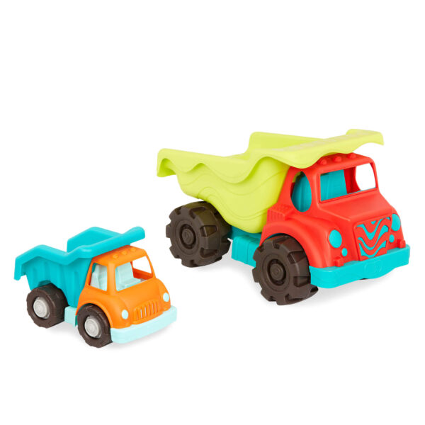 B.Toys Zestaw dwóch wywrotek z OLBRZYMIĄ ciężarówką Dump Truck Duo
