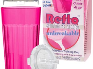 Reflo NOWY NIETŁUKĄCY kubek treningowy dla dzieci różowy
