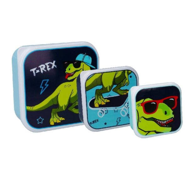 PRET Snack box śniadaniówka 3w1 Dino T-Rex Blue