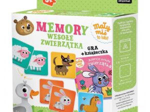 Aksjomat Gra Memory + książeczka Wesołe zwierzątka Mały miś to lubi! 3+