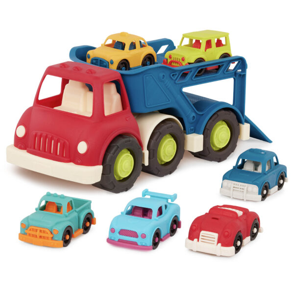 B.Toys LAWETA z 6 AUTKAMI Happy Cruisers – Car Carrier 12m+