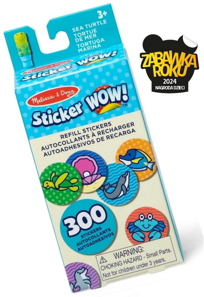 Melissa and Dougs Zestaw 300 naklejek uzupełniających Żółwik do Sticker WOW!