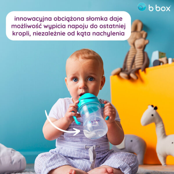 b.box Bidon ze słomką kubek 240 ml lazurowy