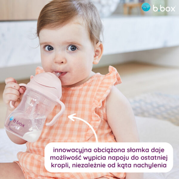 b.box Bidon ze słomką kubek 240 ml różowy