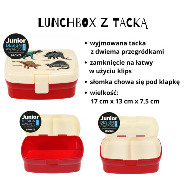 Rex London Zestaw śniadaniowy lunchbox i bidon Dinozaury