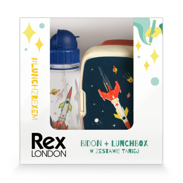 Rex London Zestaw śniadaniowy lunchbox i bidon Kosmos