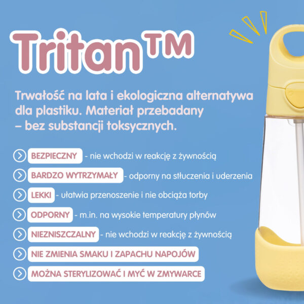 b.box Butelka Bidon tritanowy ze słomką 600ml Lemon Twist