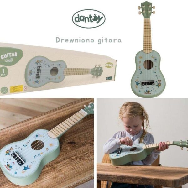 DANTOY Drewniana gitara dla dzieci 3+