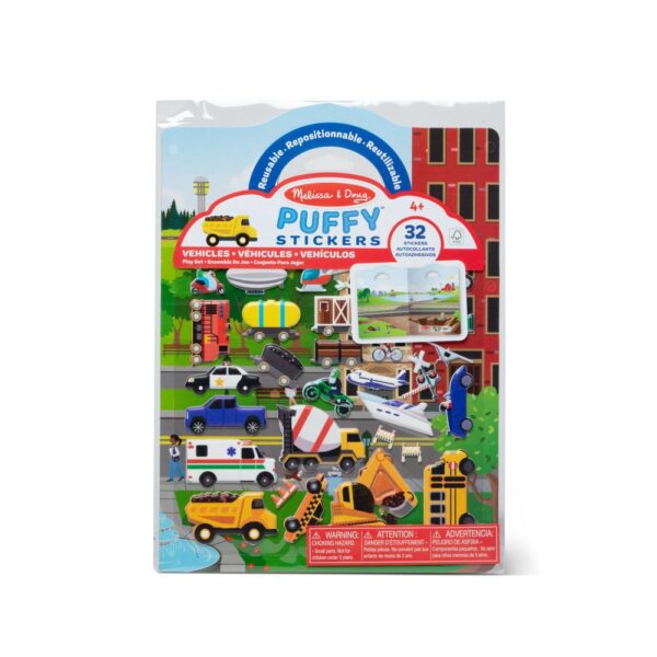 Melissa and Doug Wypukłe naklejki wielokrotne Pojazdy 32szt.