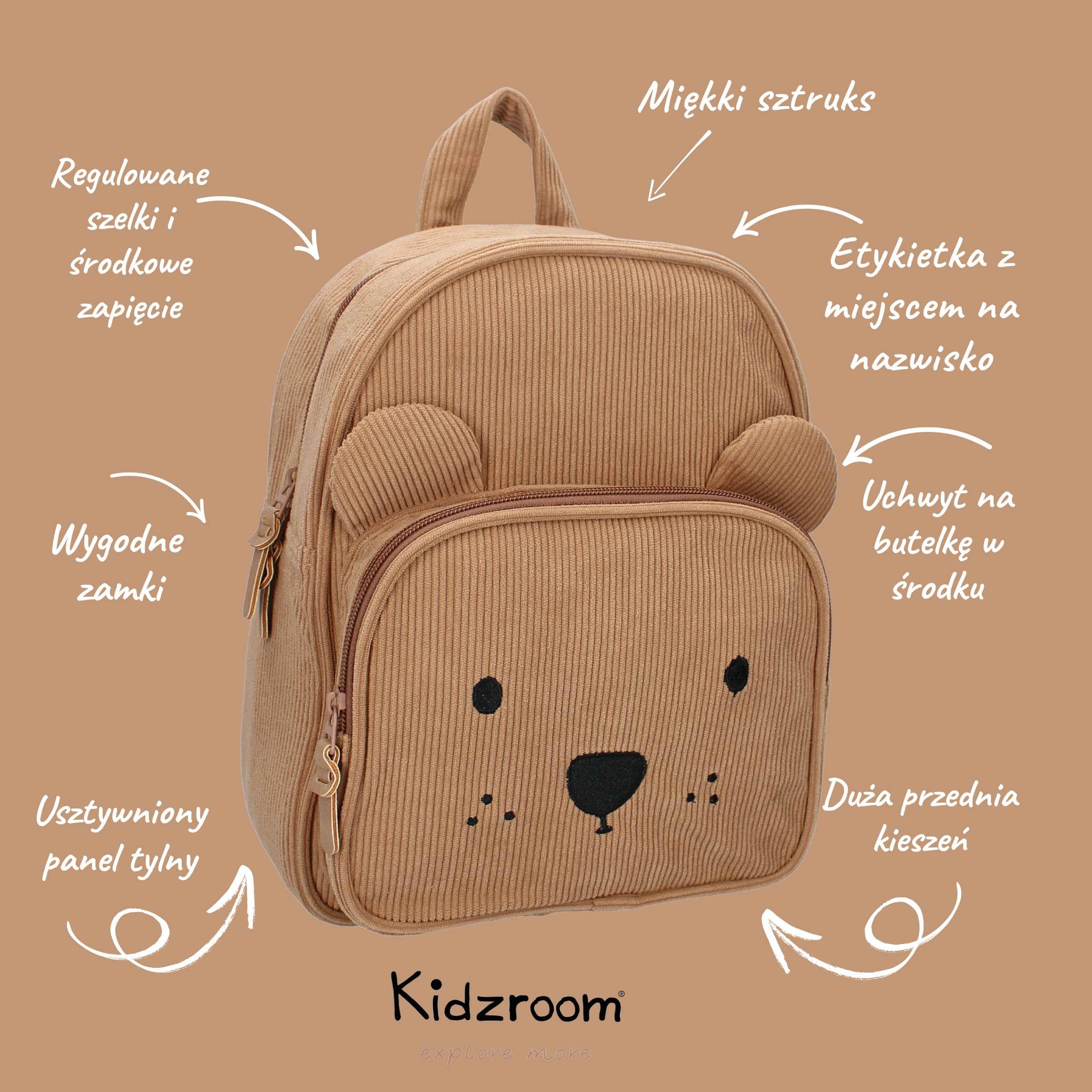 Plecak dla dzieci Beary A4 Excited Brown KIDZROOM