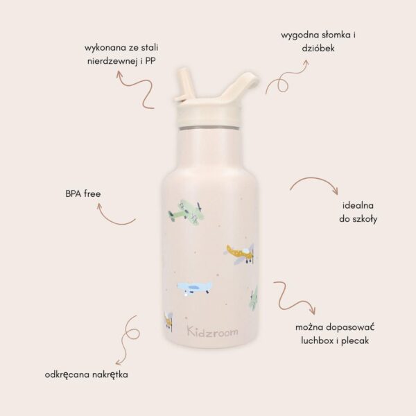 Butelka termiczna bidon 350 ml KIDZROOM Small Aeroplane