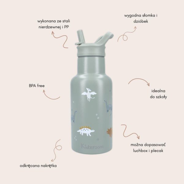 Butelka termiczna bidon 350 ml KIDZROOM Small Dino