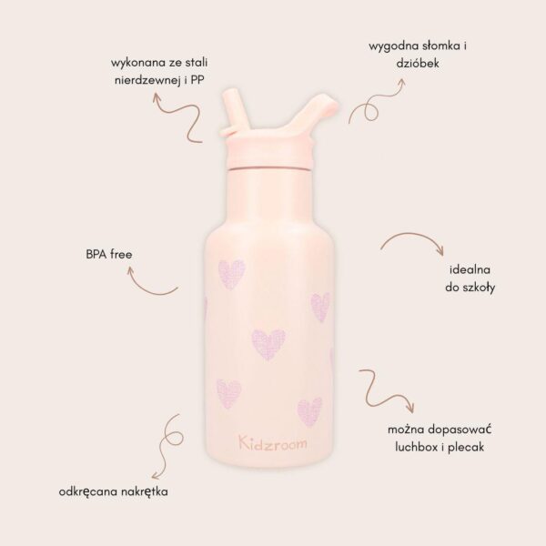 Butelka termiczna bidon 350 ml KIDZROOM Magical Heart