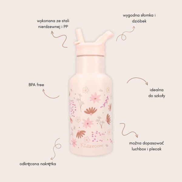 Butelka termiczna bidon 350 ml KIDZROOM Memories Flowers