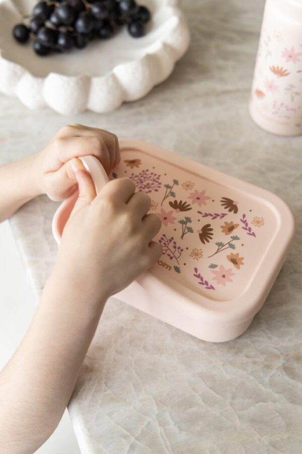 Śniadaniówka Lunchbox pojemnik silikon KIDZROOM Memories Flower 700ml