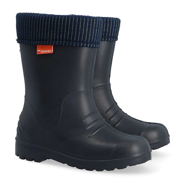 Kalosze dziecięce piankowe ocieplane DINO DEMAR czarne