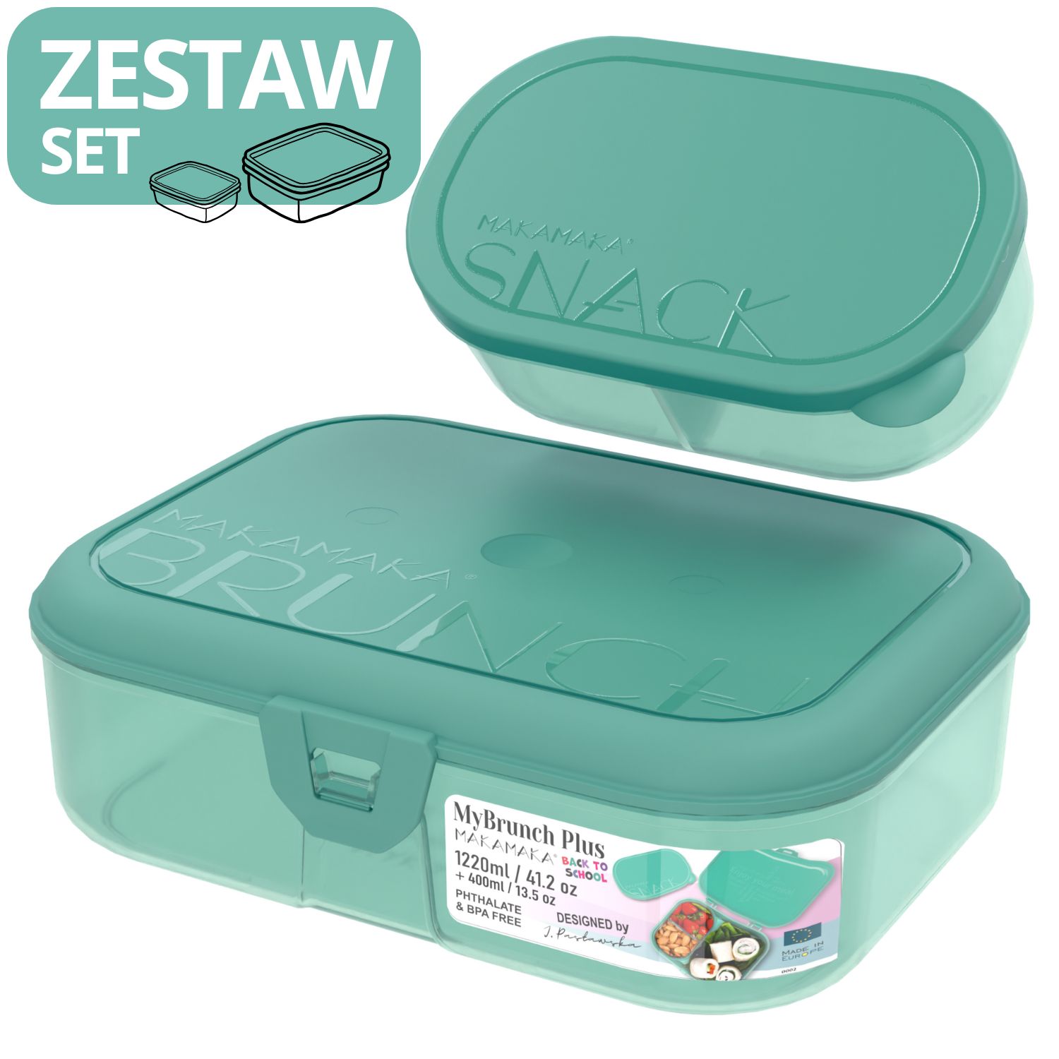 Śniadaniówka Lunchbox Makamaka MyBrunch Plus City 1220ml Emerald Glow